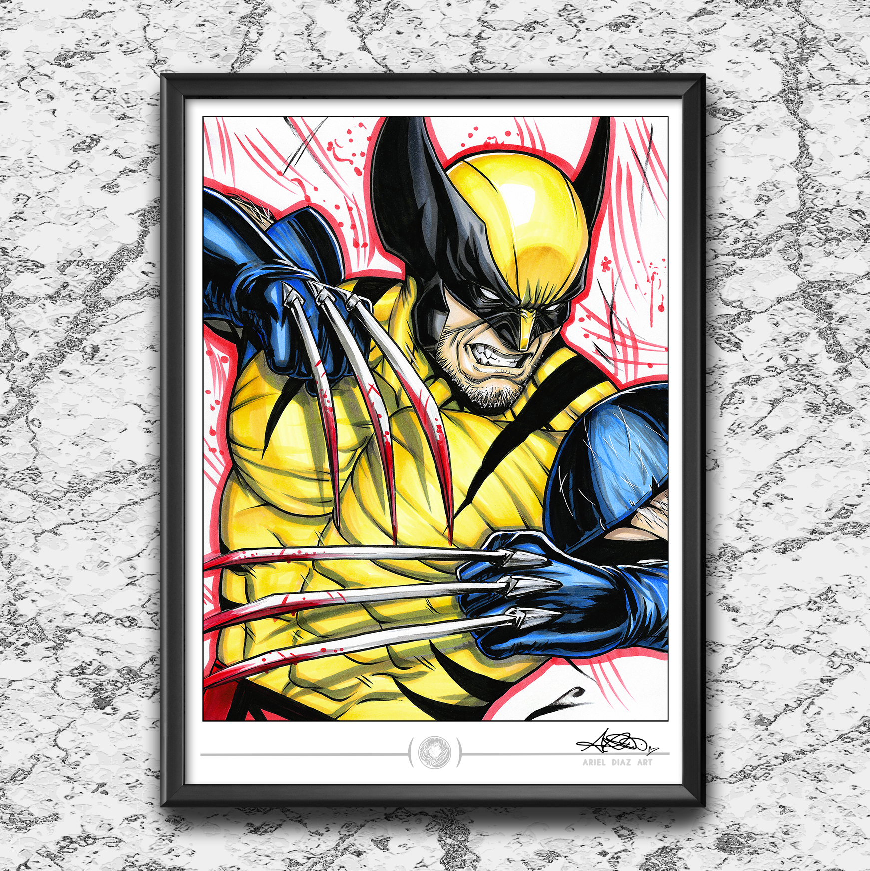 "PREMIUM COLLECTION" WOLVERINE ART PRINT SIGNED LTD 25 11x17