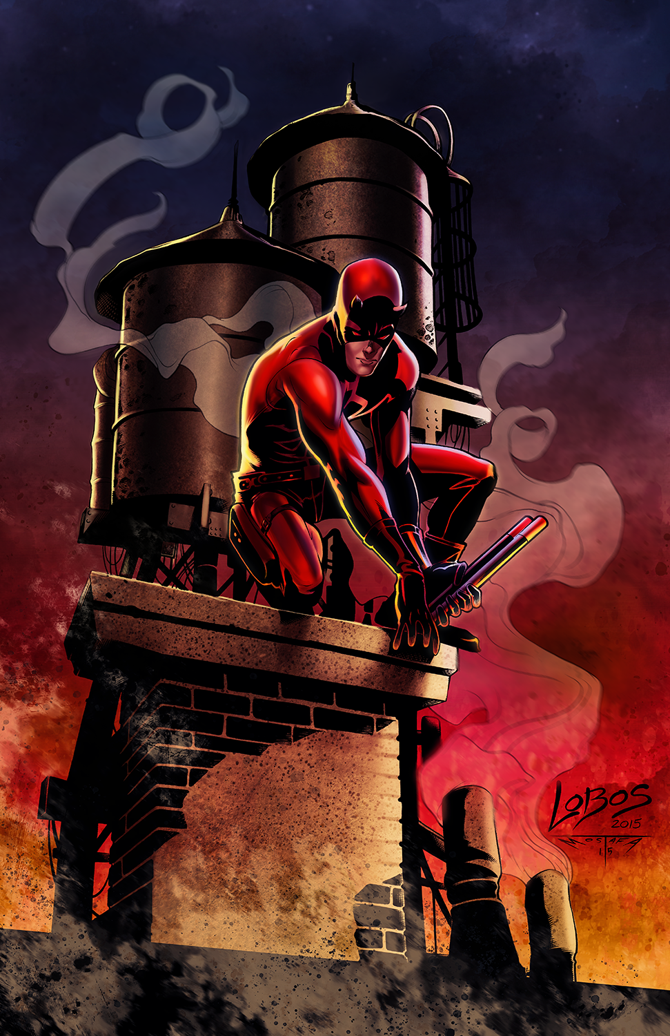 Daredevil Collab Fan Art Premium Semi-Gloss Art Print