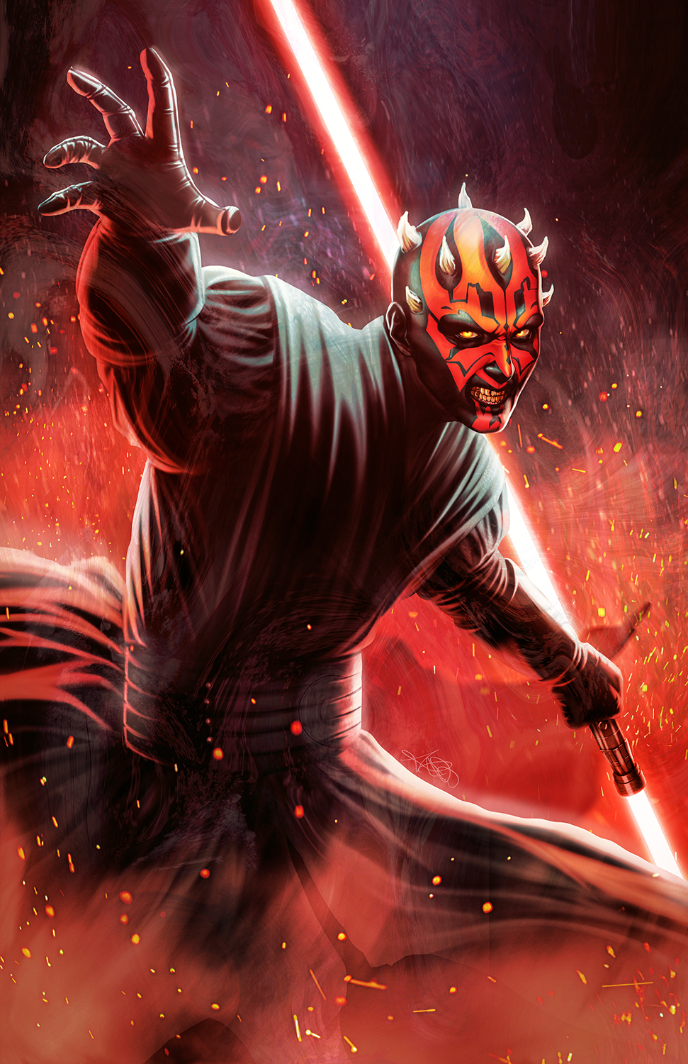 Darth Maul Fan Art Premium Semi-Gloss Art Print