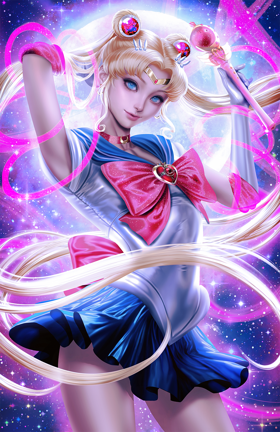 Sailor Moon Lunar Usagi Fan Art Premium Semi-Gloss Art Print