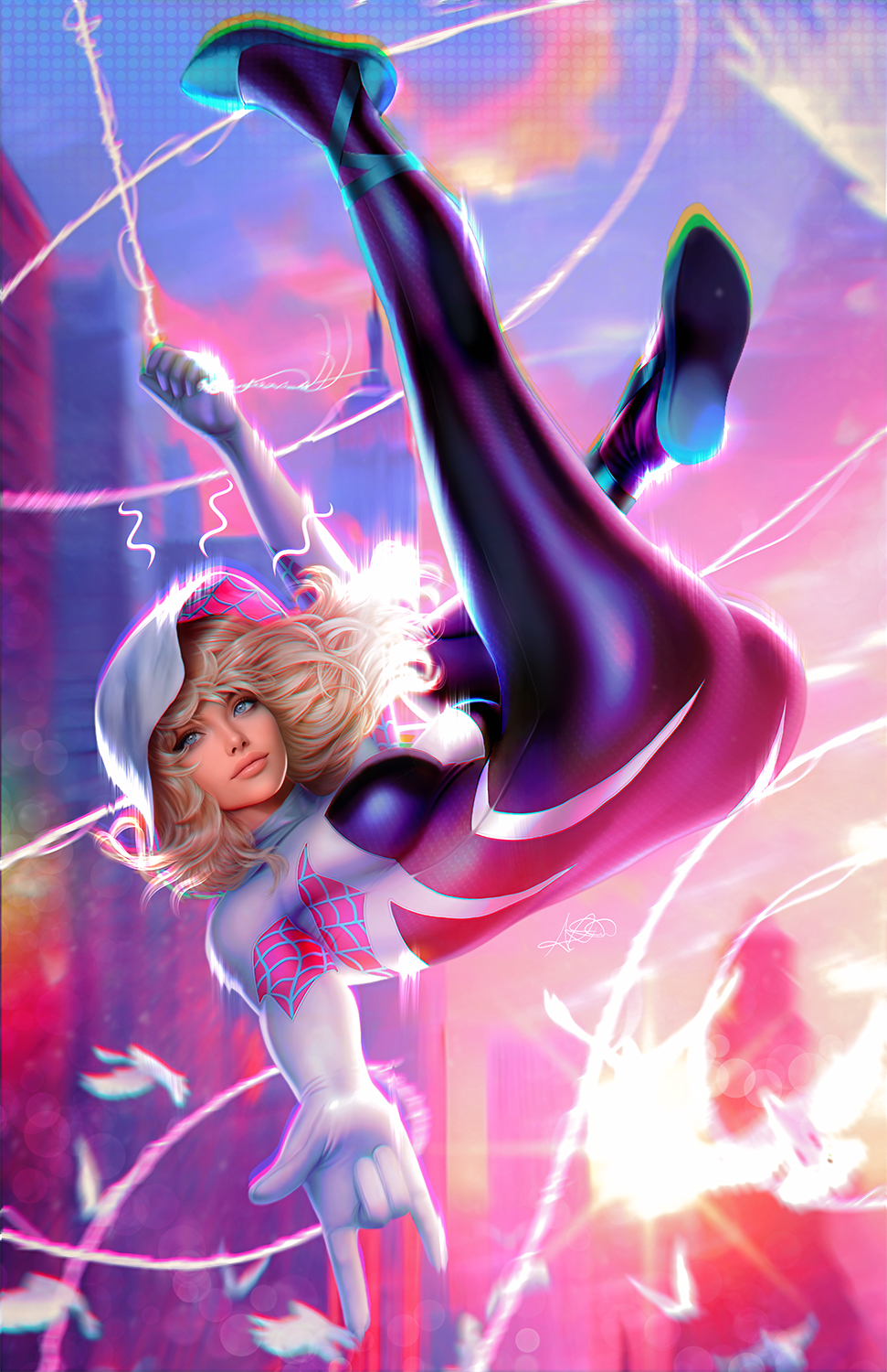 Spider-Gwen Fan Art Premium Semi-Gloss Art Print